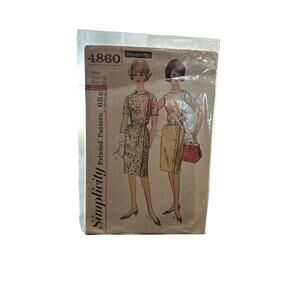 Vintage Simplicity 4860 Sewing Pattern – Misses Size 12, Bust 32 – Classic Style
